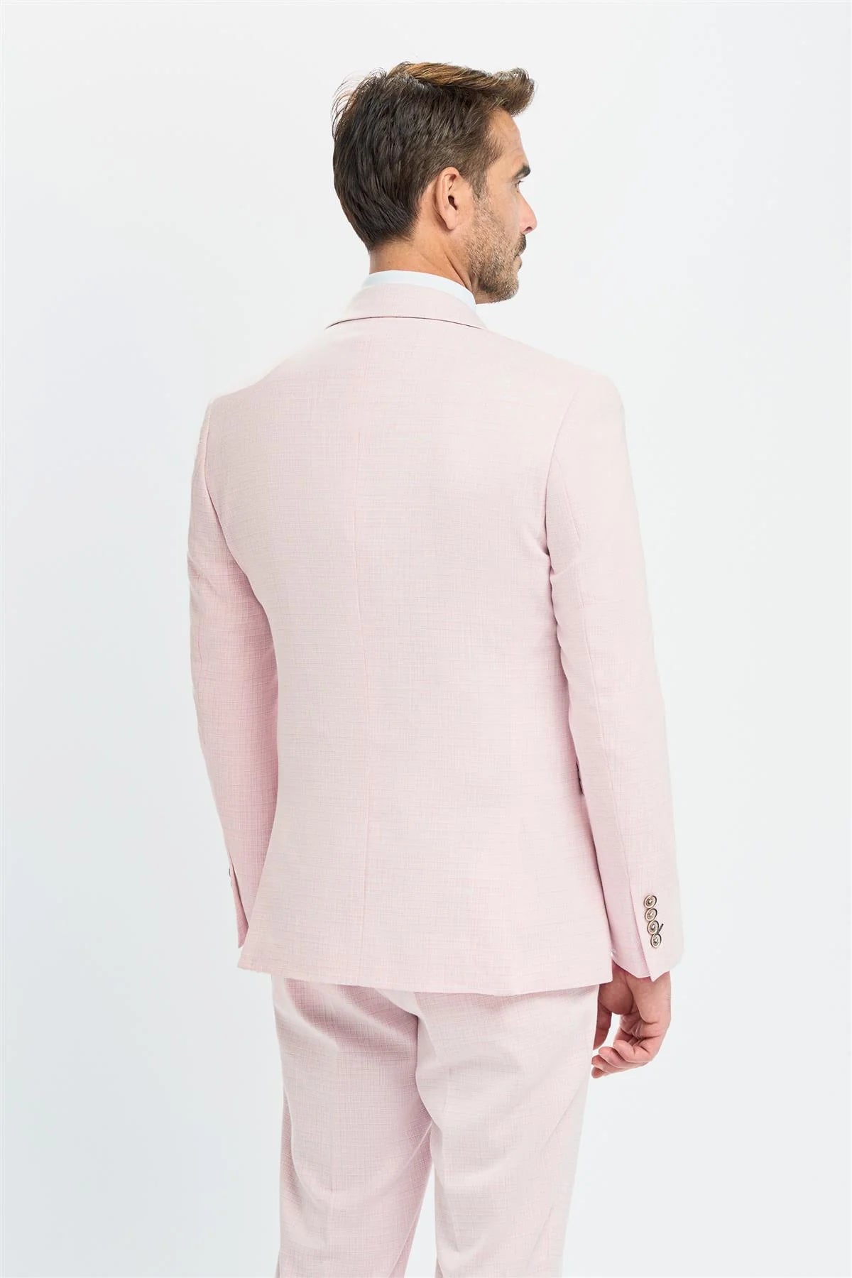 Tropez - Herrkostym i rosa, skräddarsydd 3-delad passform