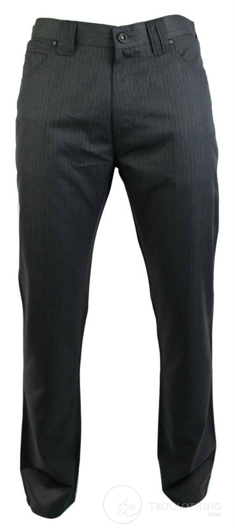 Herrbyxor med nålrandigt snitt, rakt skuren, smart, casual, grå, kort, normallång, kontorsarbete