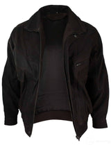 Herr Classic Bomber Svart Nubuck Tvättad Brun Läderjacka-Brun