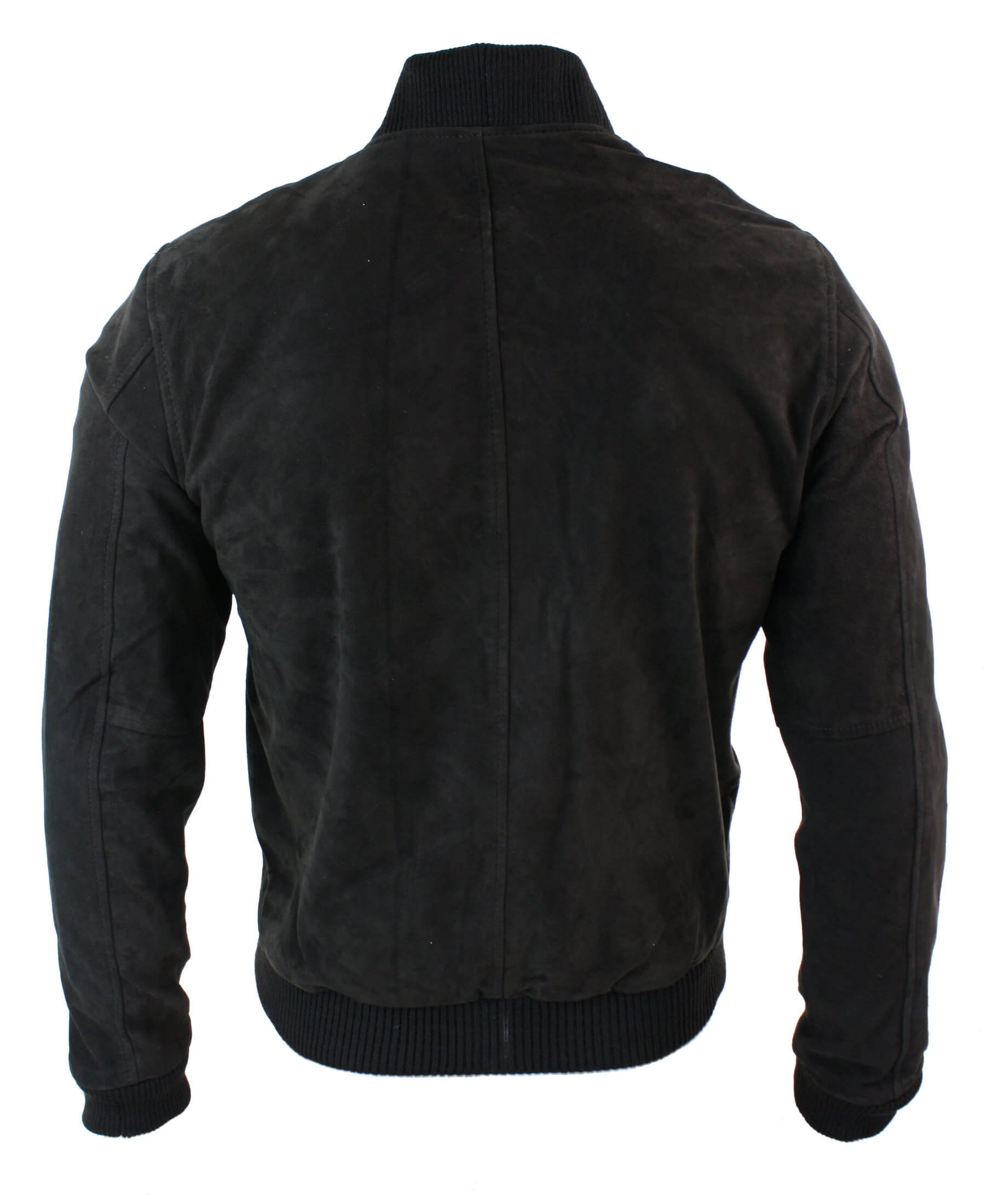 Varsity Herr Bomberjacka i Äkta Mocka Läder Klassisk Retro Vintage - Brun