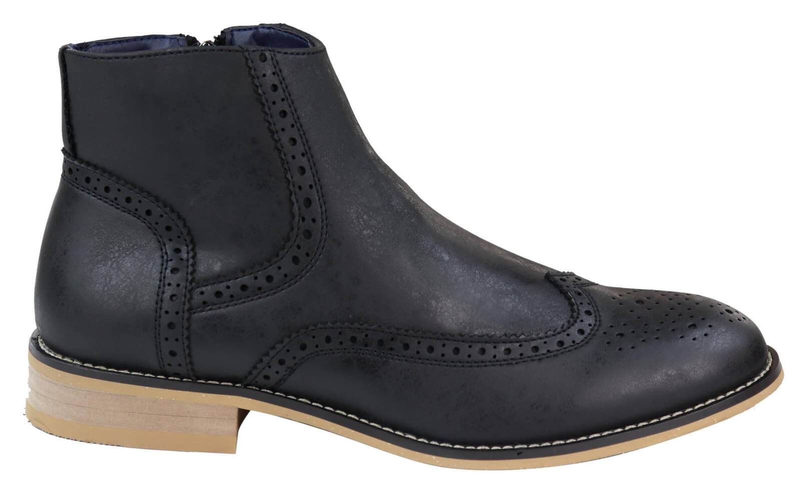 Peaky Blinders Brogue-stövlar med dragkedja för män