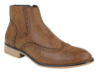 Peaky Blinders Brogue-stövlar med dragkedja för män