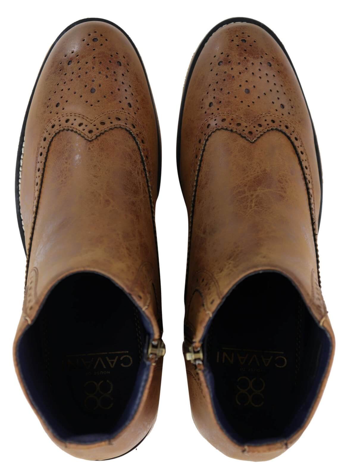 Peaky Blinders Brogue-stövlar med dragkedja för män