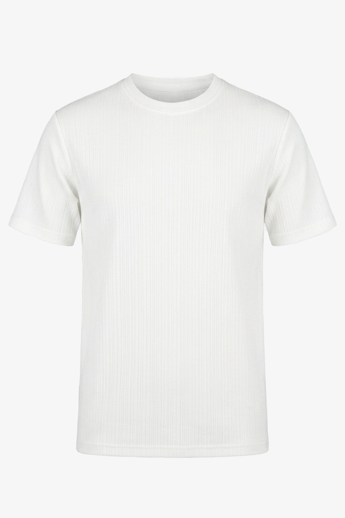 Vit ribbad klassisk t-shirt för män