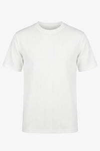 Vit ribbad klassisk t-shirt för män