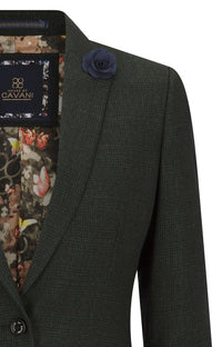 Damtweed Grönrutig Kavaj Ull Klassisk Jaktjacka Vintage 1920-tals Retro