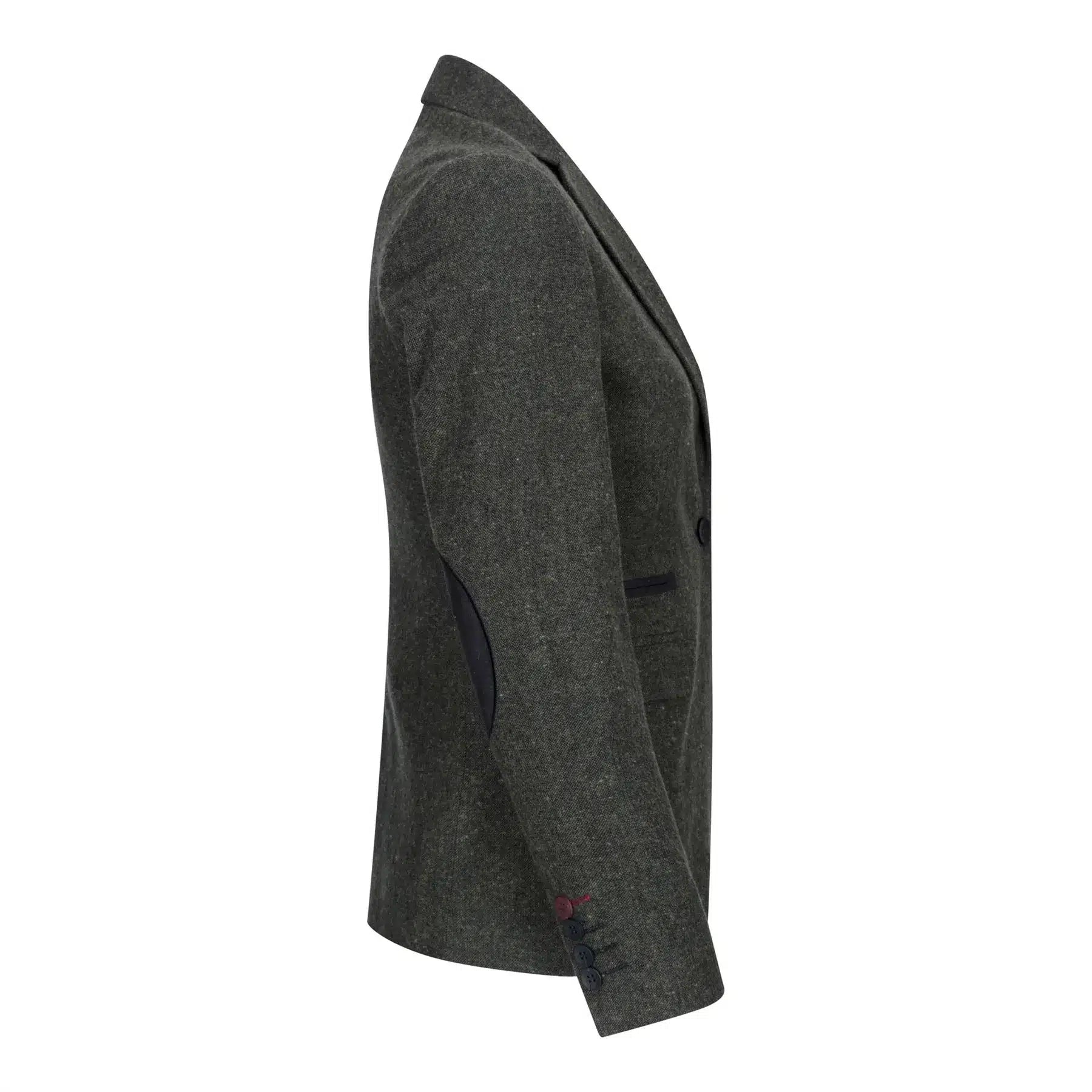 Damkavaj med ull, tweed, armbågslapp, 1920-tals vintage, klassisk grön