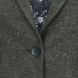 Damkavaj med ull, tweed, armbågslapp, 1920-tals vintage, klassisk grön