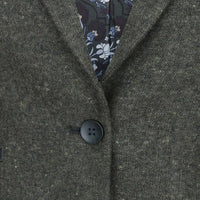 Damkavaj med ull, tweed, armbågslapp, 1920-tals vintage, klassisk grön