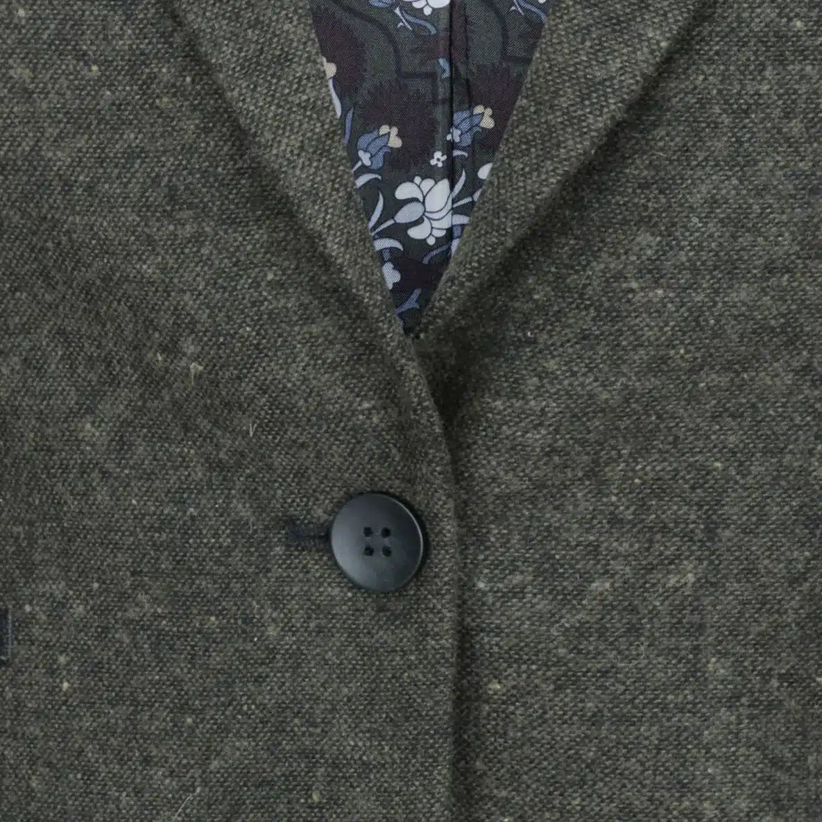 Damkavaj med ull, tweed, armbågslapp, 1920-tals vintage, klassisk grön