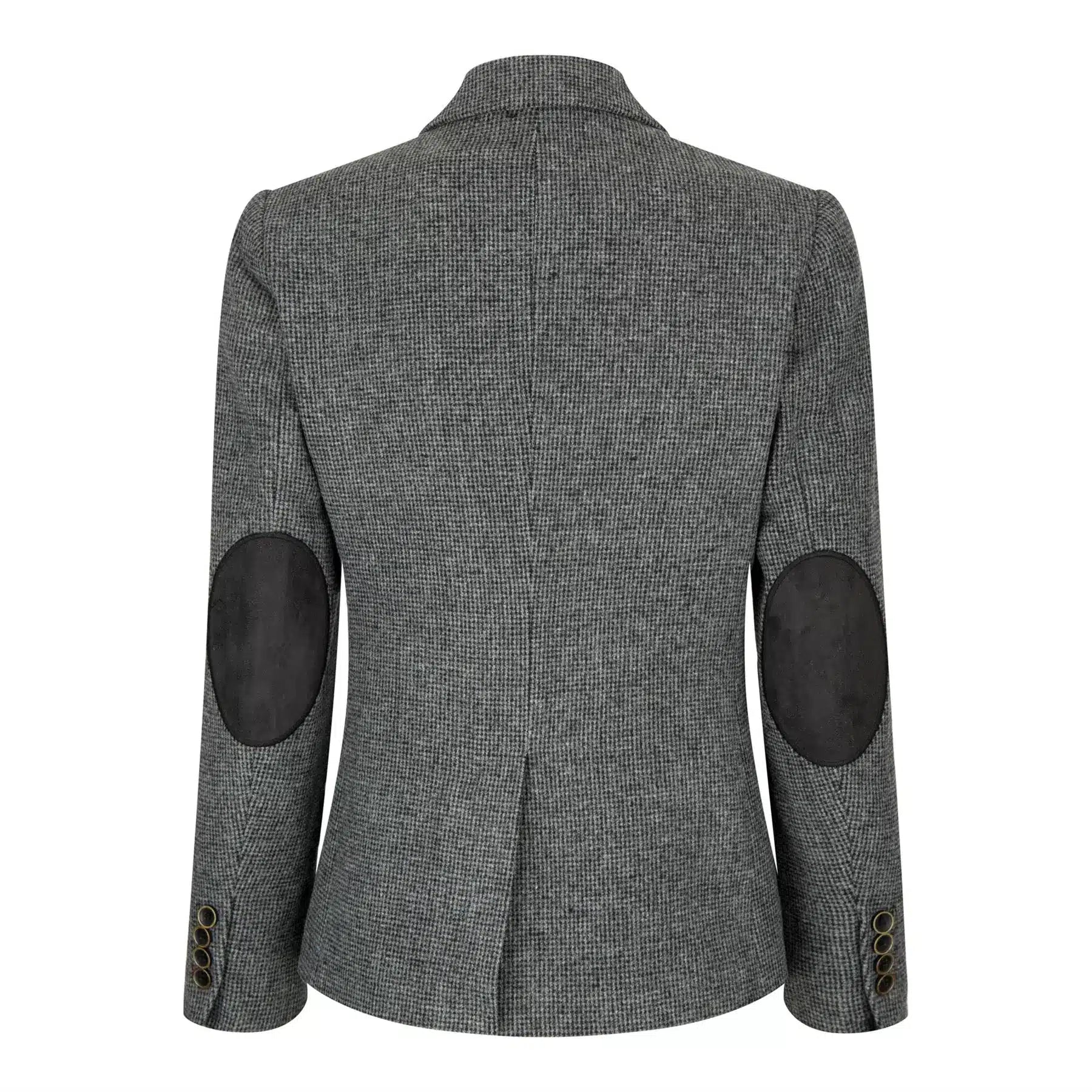 Dam Grå Tweed Fiskbensmönstrad Kavaj 1920-tals Peaky Tailored Fit Vintage Retro
