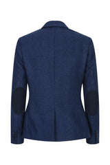 Damtweed Fiskbensmönstrad kavaj Marinblå 1920-tals Vintage Skräddarsydd Klassisk Elegant