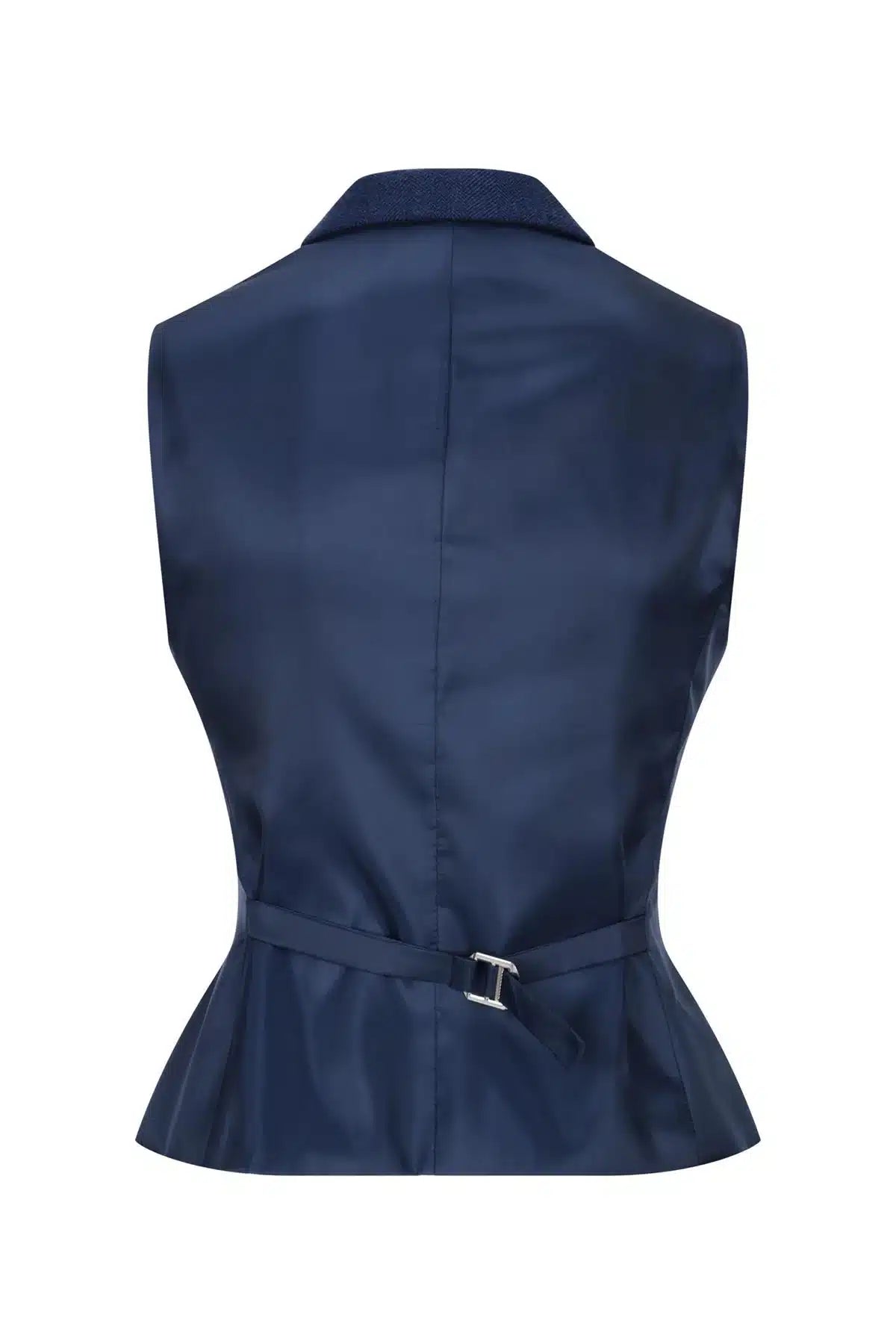 Damväst i tweed med fiskbensmönster, marinblå, 1920-tals vintage, klassisk Gatsby Blinders