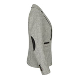 wsn03 - Damtweed Grå Kavajjacka Med Elow Patch Peaky 1920-tal