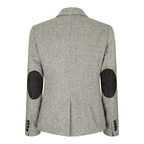 wsn03 - Damtweed Grå Kavajjacka Med Elow Patch Peaky 1920-tal