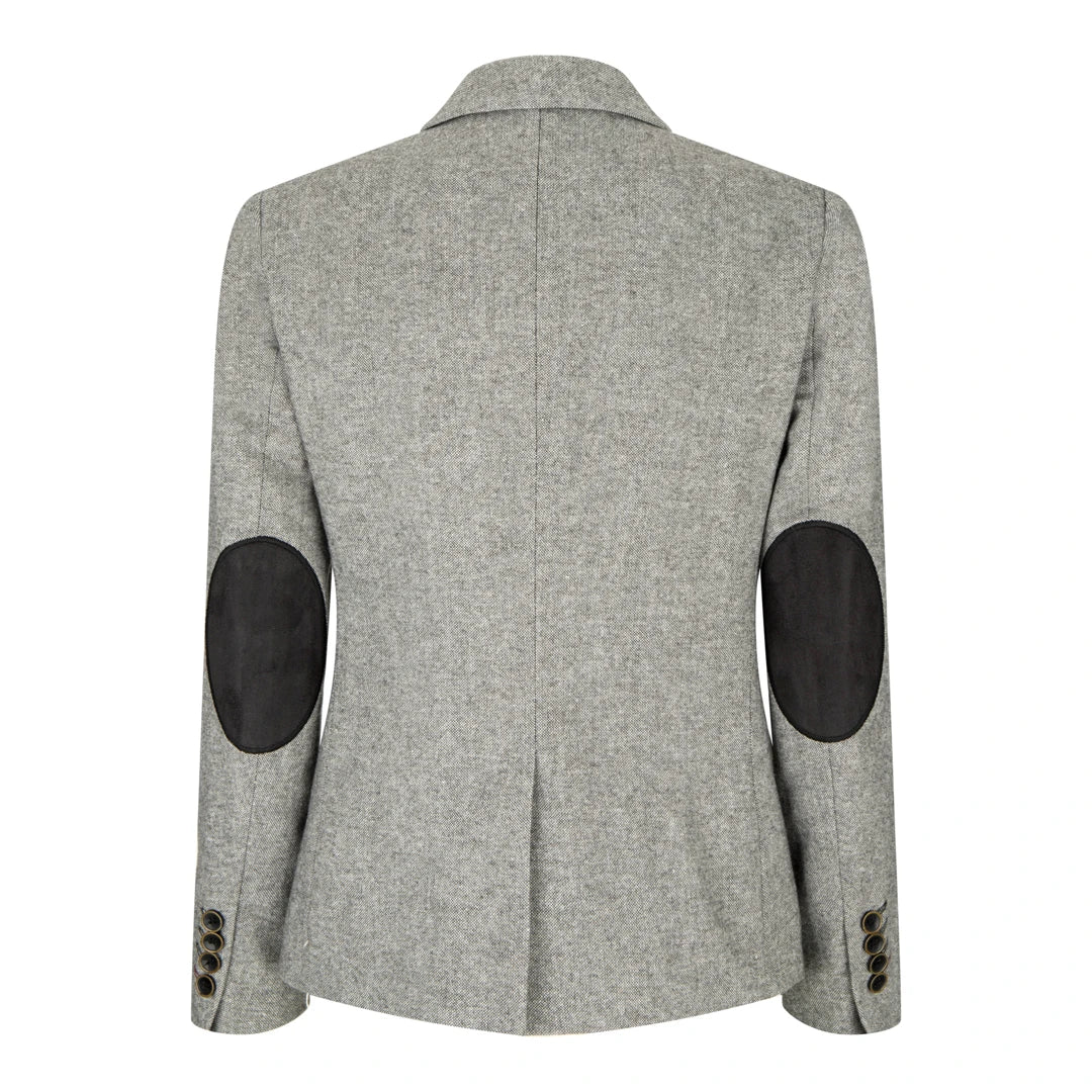 wsn03 - Damtweed Grå Kavajjacka Med Elow Patch Peaky 1920-tal
