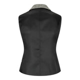 wsn03 - Damtweed Grå Kavajväst Med Elow Patch Peaky 1920-tal