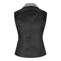 wsn03 - Damtweed Grå Kavajväst Med Elow Patch Peaky 1920-tal