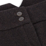 Damtweed Fiskbensmönstrade Byxor Bruna 1920-tals Vintage Skräddade Klassiska Eleganta