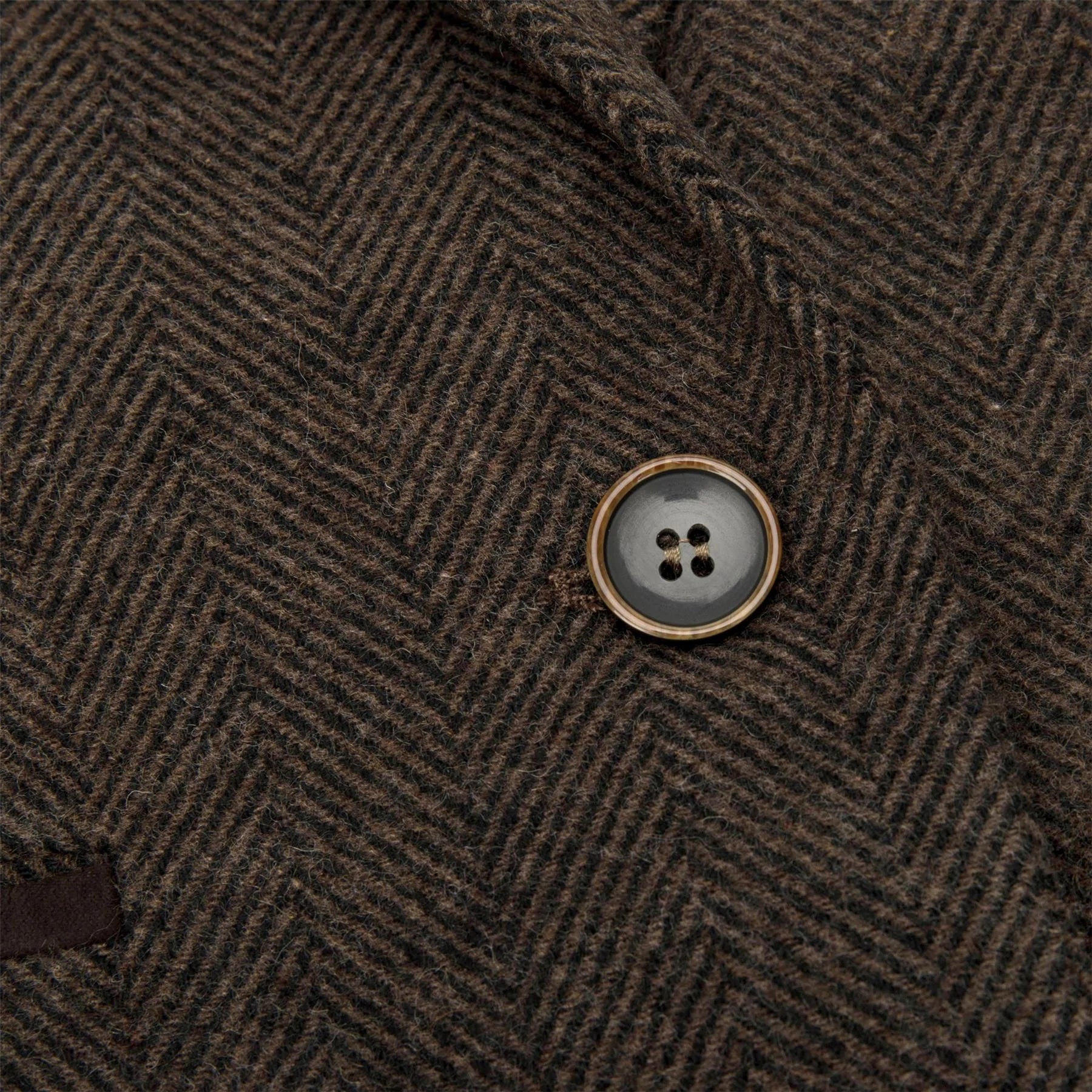 Damväst i tweed, fiskbensmönstrad, brun, 1920-tals vintage, skräddarsydd, klassisk, elegant