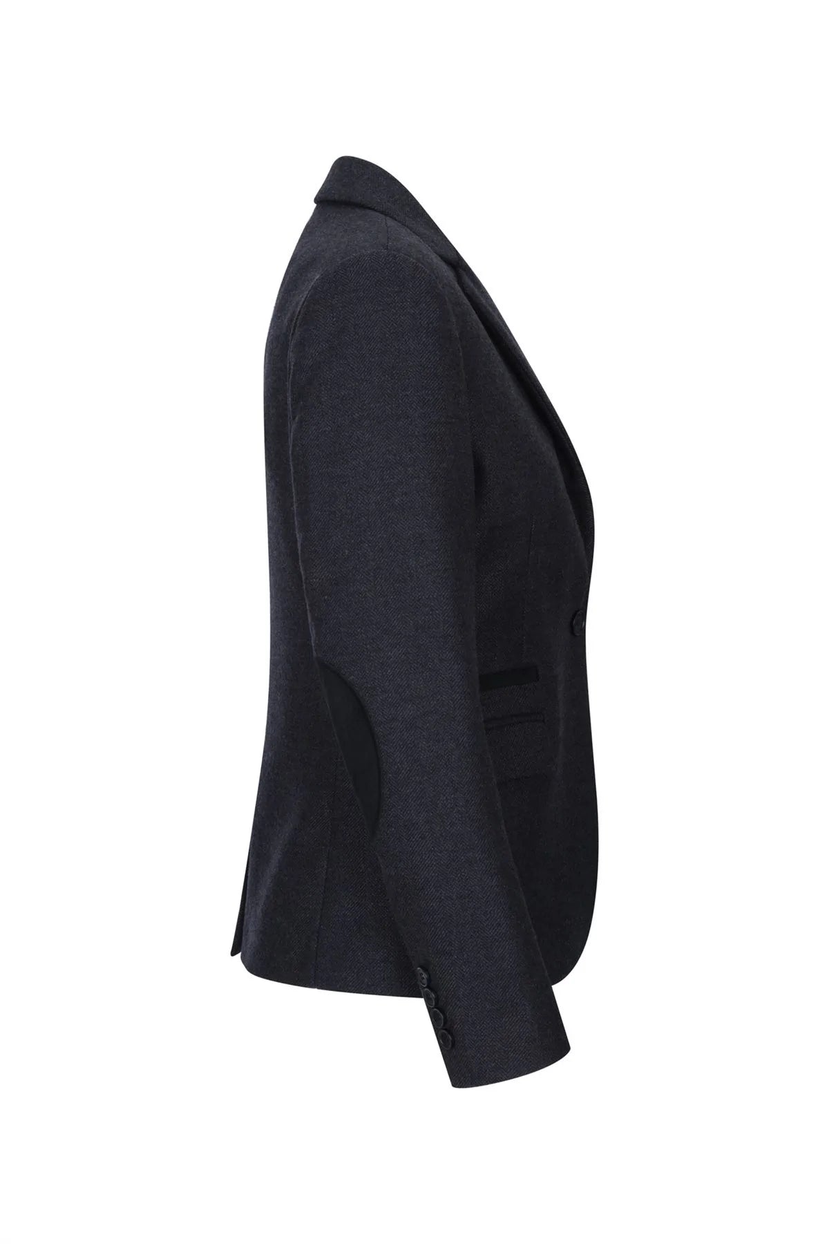 Dam Svart jacka Tweed Fiskbensmönstrad ull Klassisk Smart Casual Vintage 1920-tal