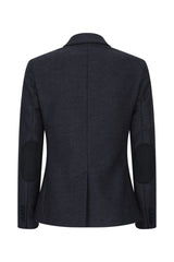 Dam Svart jacka Tweed Fiskbensmönstrad ull Klassisk Smart Casual Vintage 1920-tal
