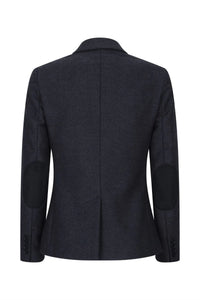 Dam Svart jacka Tweed Fiskbensmönstrad ull Klassisk Smart Casual Vintage 1920-tal