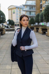 Dam Svart Väst Tweed Fiskbensmönstrad Ull Klassisk Smart Casual Vintage 1920-tal